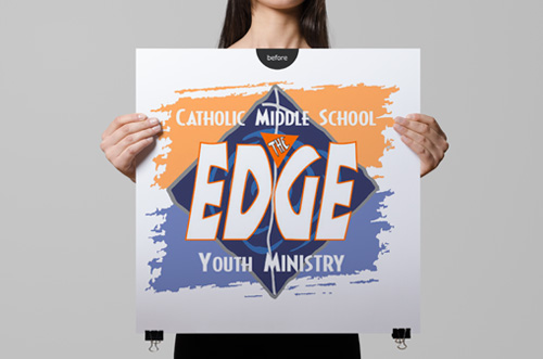 Branding System, Marketing Website, Stationery Set, Edge, Catholic Middle School Ministry
